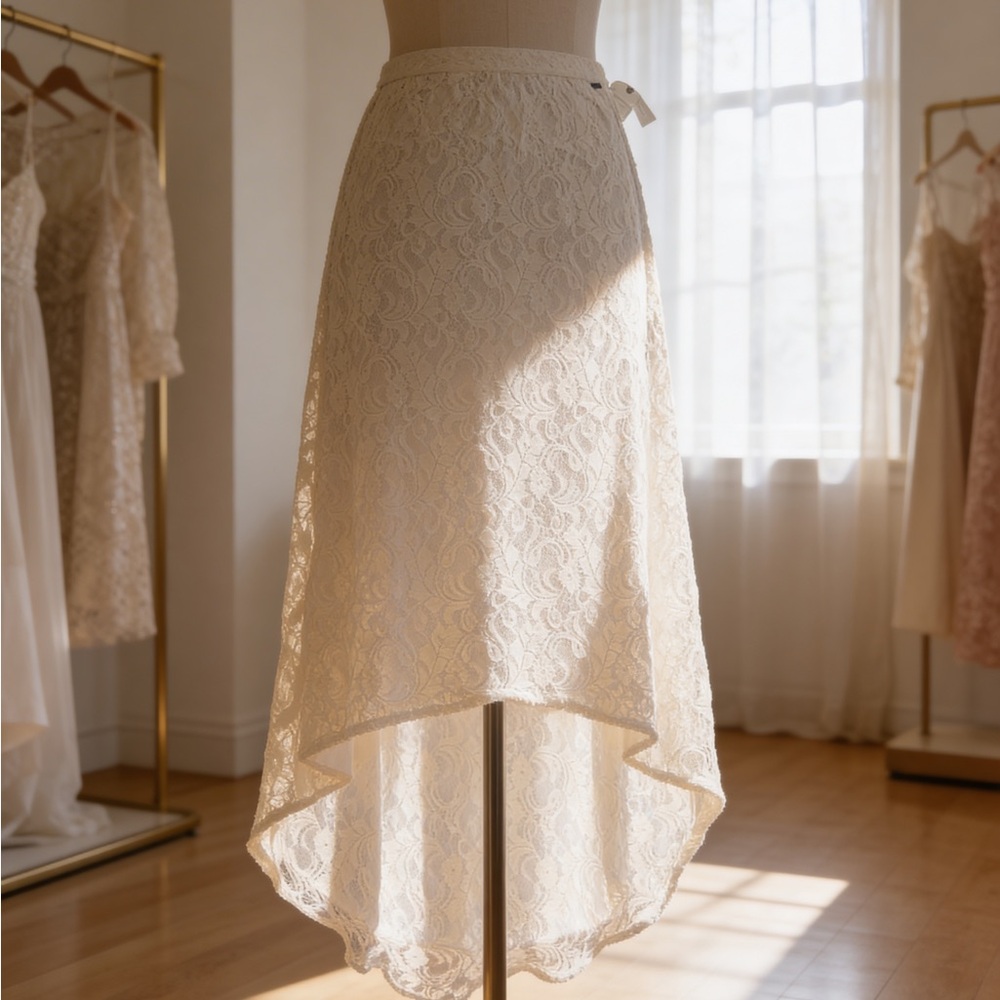 Element Cream Lace High-Low Skirt Size L